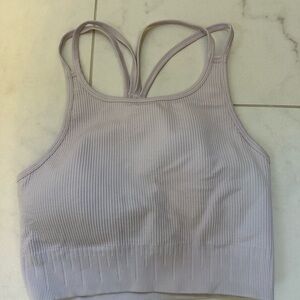 Lilac Ribbed Athletic Bralette